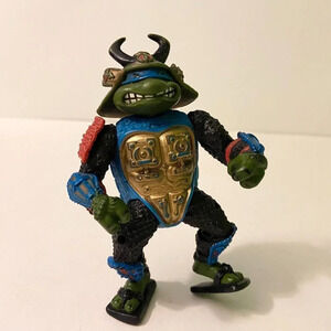 Vintage 1990 Teenage Mutant Ninja Turtle Leo Samurai TMNT  Action Figure